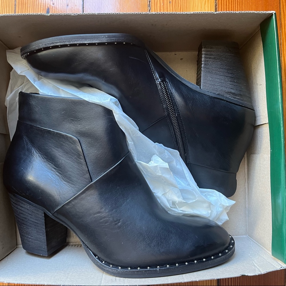 Paul Green Stella Stud Black Leather Booties